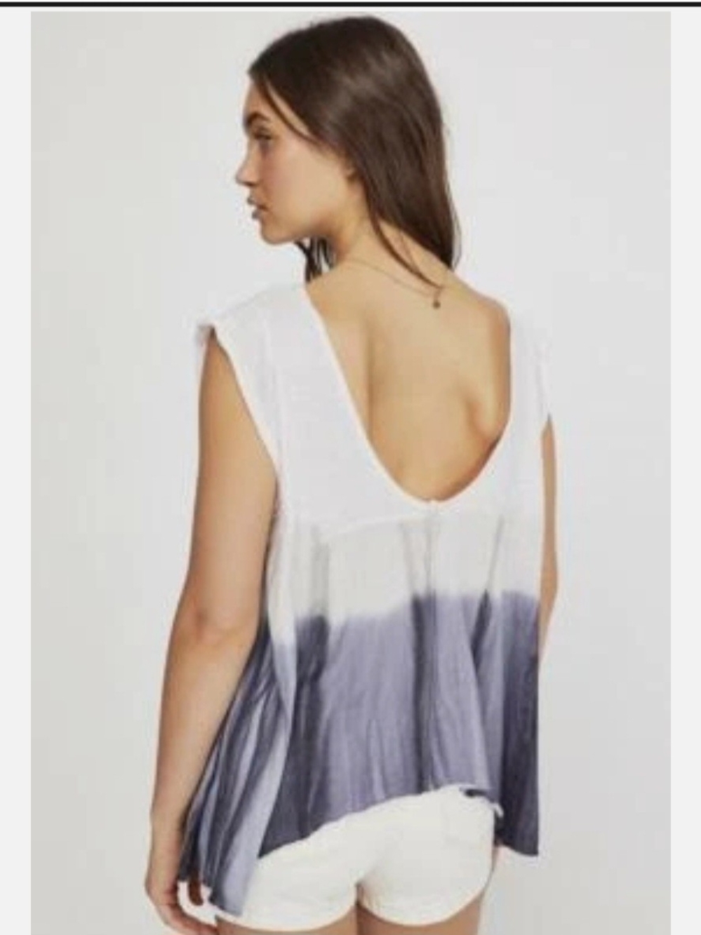 We The Free White to Gray Ombre Scoop-Back Tank
